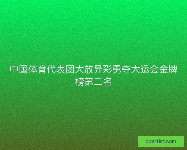 中国体育代表团大放异彩勇夺大运会金牌榜第二名
